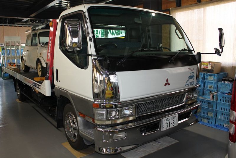 年日水 三菱ｷｬﾝﾀｰ積載車ﾃﾞｨｰｾﾞﾙ6速MTターボ・平成年式